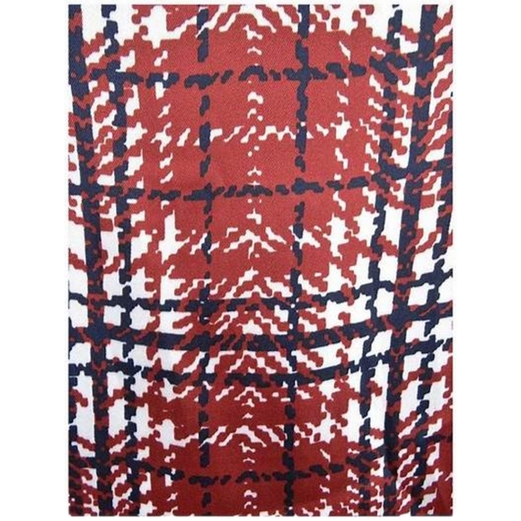 DKNY Women's Printed Lace-Trim Top Plaid Red and Black - Picture 4 of 4